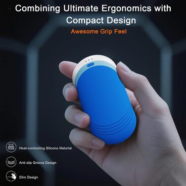 Електричні грілки для рук Karecel 2 шт., акумуляторні, силіконові, 6000mAh, для жінок та чоловіків (блакитний)