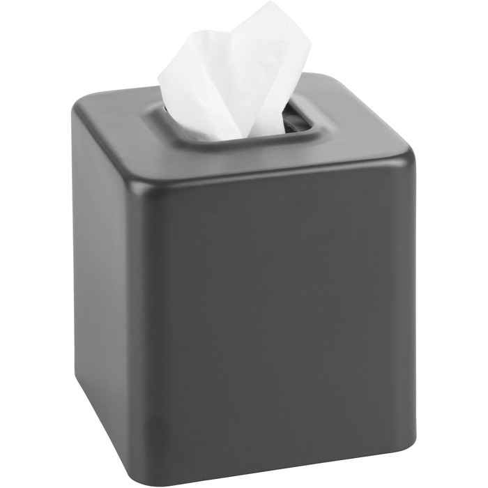 mDesign Square Tissue Box Cover, Steel, Modern Facial Tissue Holder for Bathroom, Vanity, Bedroom, Dresser, Desk, Office, and Tables – Unity Collection – Marble