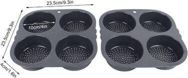 Dpofirs Loaf Pan with Four Cups, Mini Burger Buns Made of Food-Grade Silicone Material, Burger Buns Baking Mold with Non-Stick Coating, High Heat Resistance for Bread and Buns