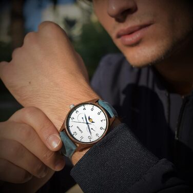 Годинник чоловічий Zeitholz Holzuhr з натурального дерева, 42 мм, кварцовий механізм, колекція Klitten, екологічний дизайн