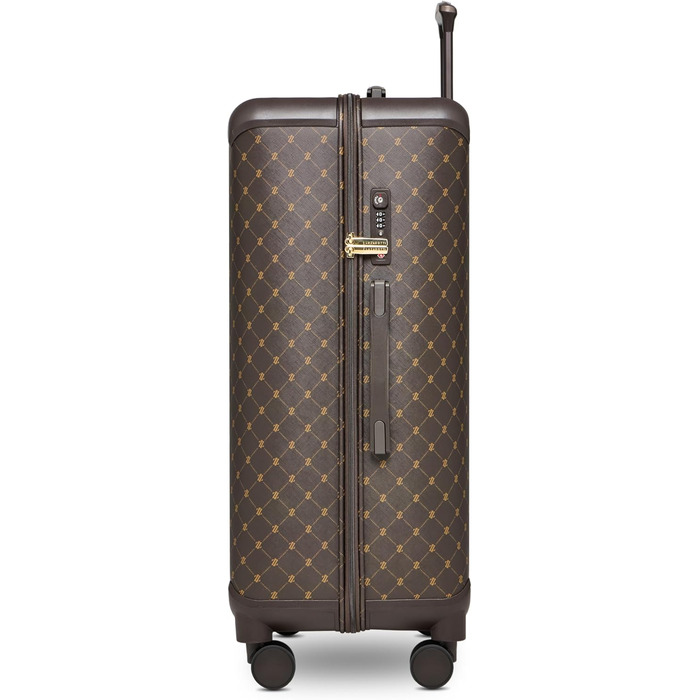 Чемодан Lazarotti Palermo: середній, 49 x 29 x 66 см, гібридний матеріал, TSA-замок, захист кутів, 4 колеса, для жінок та чоловіків (Dark Brown)