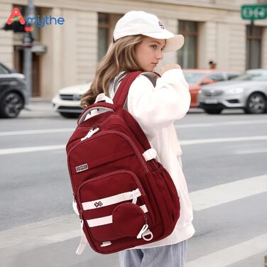 Дитячий рюкзак для школи дівчинки-підлітка, водонепроникний, легкий, великий, модний - (Червоний)