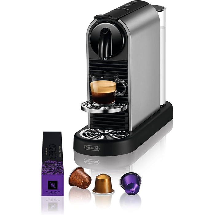 Капсульна кавомашина Nespresso De'Longhi CitiZ Platinum EN220.T, 4 розміри чашок, 19 бар, 1260 Вт, титановий колір
