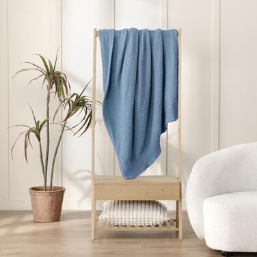 М'яка плед-пліочка Jooja Bouclé, 127x152 см, blaugrau (Dusty Blue)