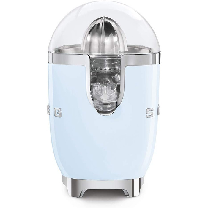 Електрична соковижималка для цитрусових Smeg CJF11CREU, 70 Вт, з фільтром та конусом із нержавіючої сталі, синя