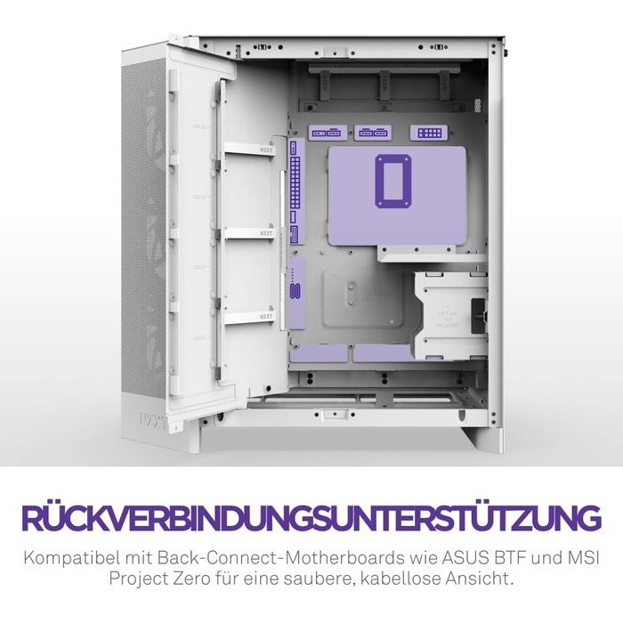 NZXT H9 Flow 2025: Корпус ПК Mid-Tower з покращеною вентиляцією, велика двокамерна конструкція, 3 x 140мм та 1 x 120мм вентилятори, підтримка радіатора 420мм, загартоване скло, підтримка Back-Connect, RGB підсвітка