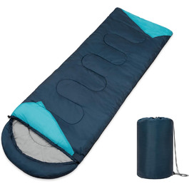 Paco Home Sleeping Bag - Washable, Breathable, Outdoor & Camping - Adult & Kids - Summer & Winter - Blue 220x70x6cm