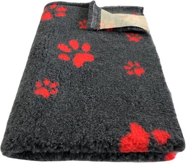 Килимок для собак Elropet Vetbed з преміум-матеріалу, 22 мм, для маленьких та великих собак, розмір L (160x100 см), темно-сірий + червоний слід