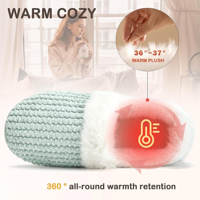 Тапочки жіночі теплі на пам'яті, зимові, розмір 36-43 EU, 38/39 EU, м'ятно-зелені