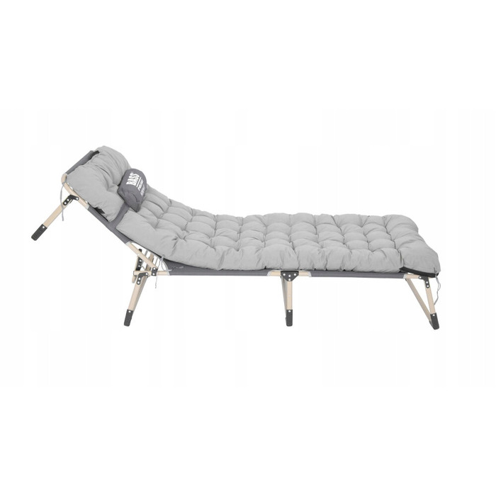 Розкладне ліжко Bass 193 см x 75 см, сіре