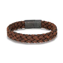 Браслет чоловічий шкіряний Bleng JEWELRY & CO, преміум-якість, коричневий, 21 см з магнітною застібкою