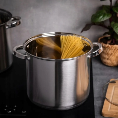 Каструля зі сталі нержавіючої Altom Design Fabio, 24 см, 8,5 л (для індукційних та газових плит)