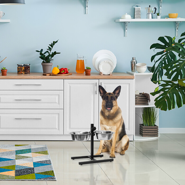 Relaxdays Adjustable Height Dog Feeder