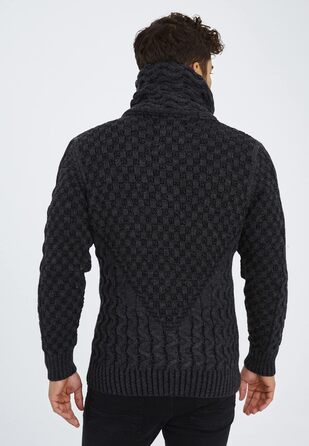 Чоловічий кардиган Leif Nelson з блискавкою, Regular Fit, антрацит/чорний, 3XL