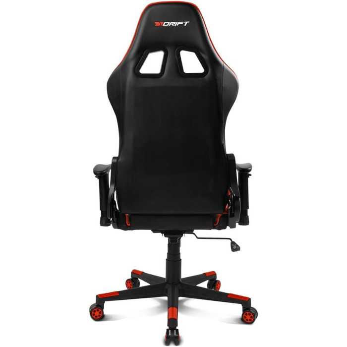 Ігрове крісло DRIFT DR175RED, екошкіра, 2D підлокітники, клас 4, чорний/червоний