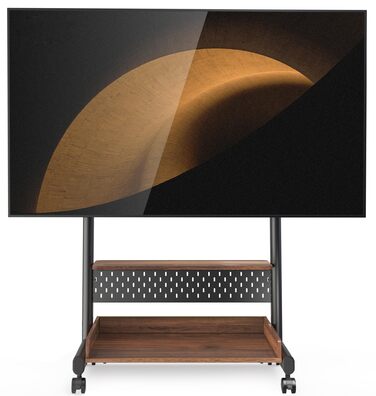 Підставка для телевізора FITUEYES на коліщатках, мобільна, для телевізорів 40-85 дюймів, регульована висота, VESA 600x400 мм, коричнева