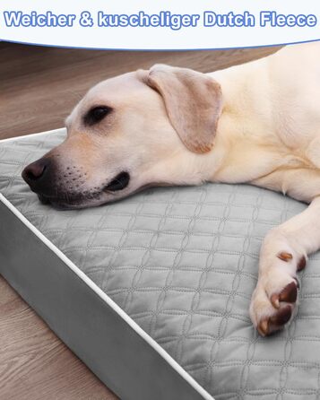 Ортопедичне ліжко для собак KSIIA, великі породи, 104x68x8 см, сіре, знімний наматрац, легко миється