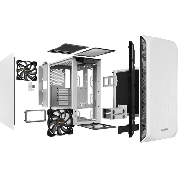 Корпус для ПК be quiet! Pure Base 500 White, 2x 140мм вентилятори Pure Wings 2, підтримка радіаторів до 360мм, білий