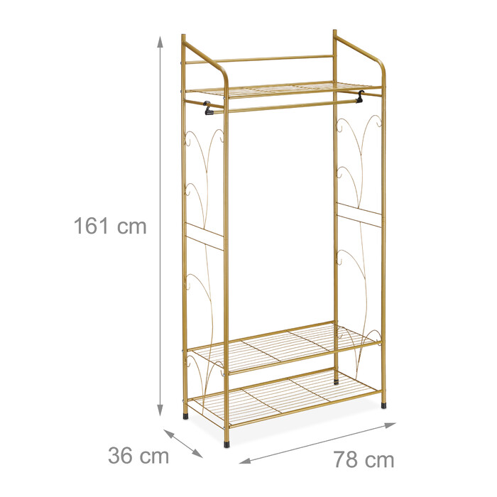Relaxdays Clothes Rack with 3 Shelves