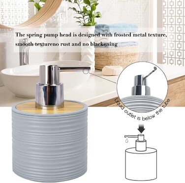 CERBIOR Набір аксесуарів для ванної кімнати, 6 шт., бамбуковий набір для ванної, з дозатором для мила, тримачем для зубних щіток, стаканчиком для зубних щіток, мильничкою для декоративної поверхні та подарунком для дому