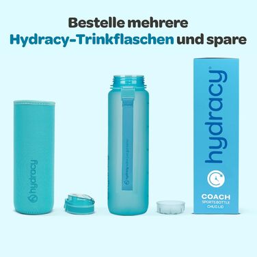 Пляшка для води Hydracy з фруктовою вставкою 500 мл, блакитна - спортивна, без BPA, з таймером та захистом від протікання