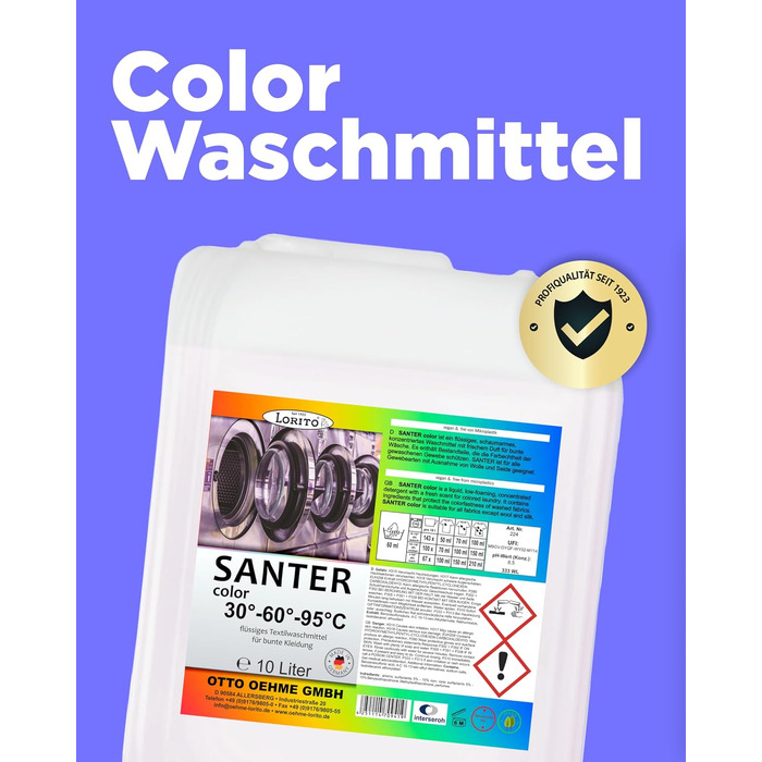 Рідкий засіб для прання кольорових речей Lorito Santer Color, 10 л