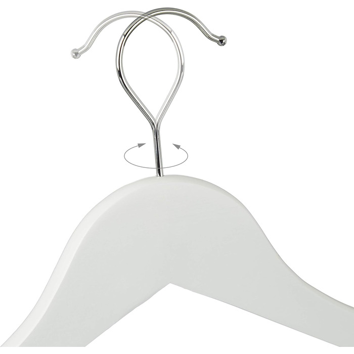 Набір вішалок для одягу Relaxdays з дерева, 30 шт., для штанів, спідниць, суконь, курток, сорочок, з поворотним гачком, 22,50 x 44,50 x 1,00 см, білий