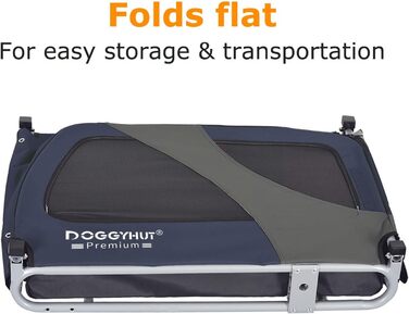 DOGGYHUT® Преміум велопричіп для собак середнього розміру, до 23 кг, синій, складання