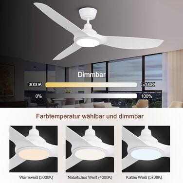 Ovlaim Стеляний вентилятор з підсвіткою та пультом дистанційного керування, Smart вентилятор, зимовий режим, DC мотор, сумісний з Alexa/Google Home, 142см (стійка, сяючий білий)