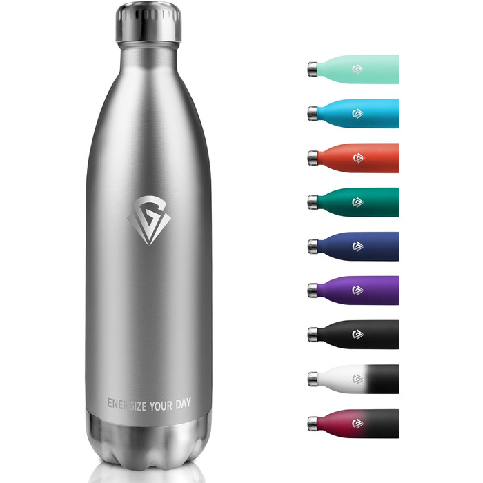 Термос-пляшка з нержавіючої сталі 1000 мл, без BPA, з подвійними стінками, для газованих напоїв, ізотермічна пляшка для кемпінгу, дітей, фітнесу, спорту, подорожей, хлопчиків та дівчаток 1000 мл