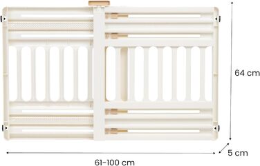 Захисний бар'єр для тварин Iris Ohyama PBR-600, пластиковий, без свердління, білий/кремовий, L64 x B61 x H5 см