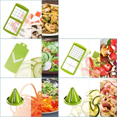 Набір для нарізки овочів Genius Nicer Dicer Smart Julietti (16 частин) - нарізач, спіралізатор, тертка, для нарізки кубиками, соломкою, слайсами, ручна модель