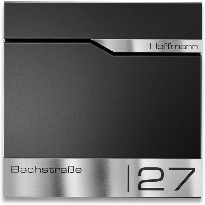 Поштовий ящик Metzler® з газетницею та табличкою з нержавіючої сталі V2A, стійкий до іржі, сучасний дизайн, 10 років гарантії на запчастини, опції монтажу та аксесуари, колір Eisenglimmer Db 703