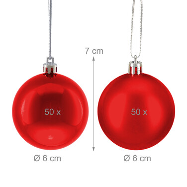 Relaxdays Set of 100 Christmas Baubles