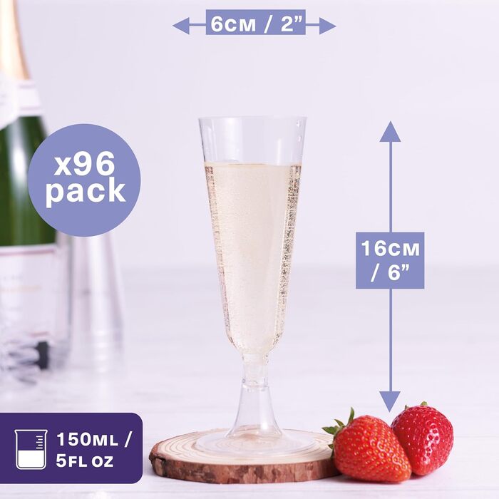 Набір келихів для шампанського Matana 48 шт. 150 мл, пластикові, преміум-якість, багаторазові