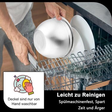 Миска Joyfair 4,5 л з нержавіючої сталі з кришкою, набором терок для приготування, миття в посудомийній машині - чорна