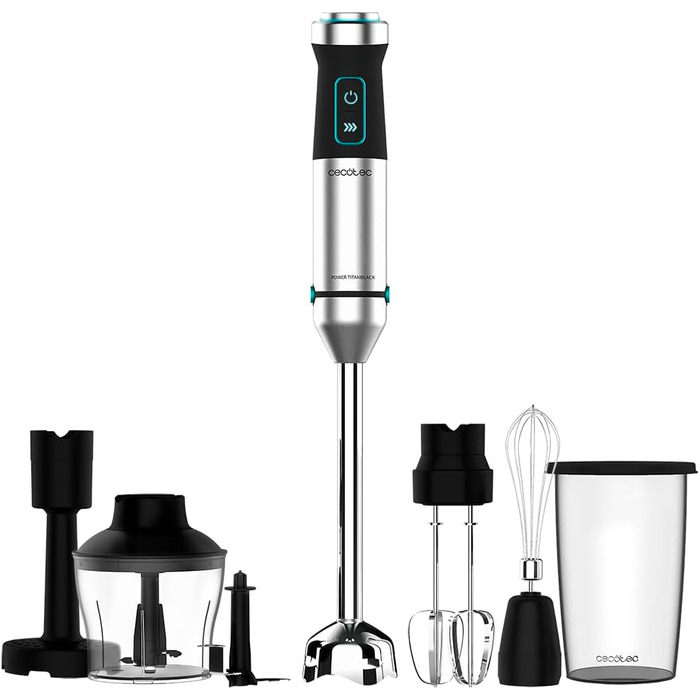Блендер Cecotec Stabmixer Power TitanBlack 1500 XL PerfectCream з титановим покриттям, 1500 Вт, 6 насадок