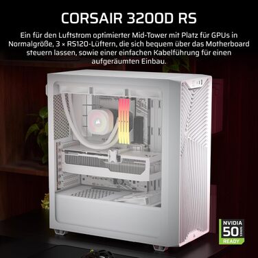 Корпус для ПК Corsair 3200D RS Mid-Tower ATX, білий