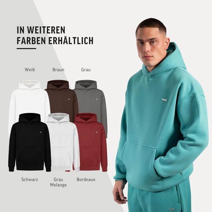 Світшот SMIODOX Dawson для чоловіків - Oversize з капюшоном, стильний та зручний для спорту та повсякденного носіння (XL, Petrol)