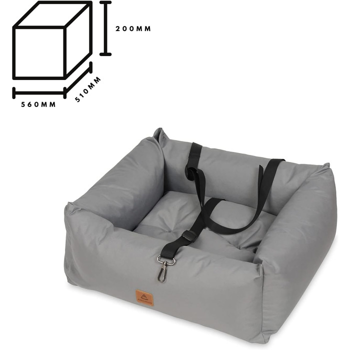 Автокрісло для собак, переноска для тварин у автомобіль, 56x51x20 см (Сірий)