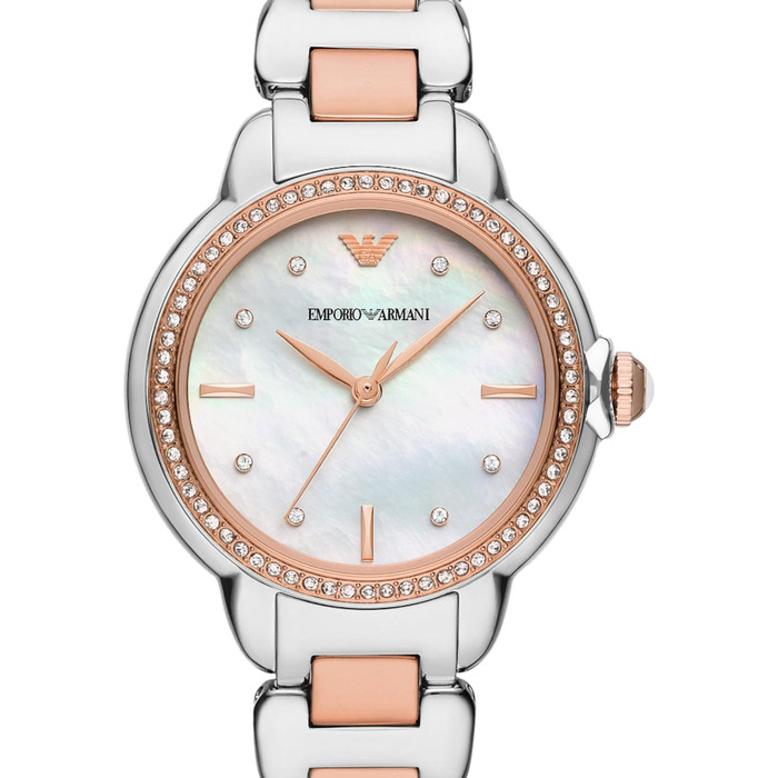 Чоловічий браслет Emporio Armani з нержавіючої сталі або шкіри з застібкою-ланцюгом (Чорний)