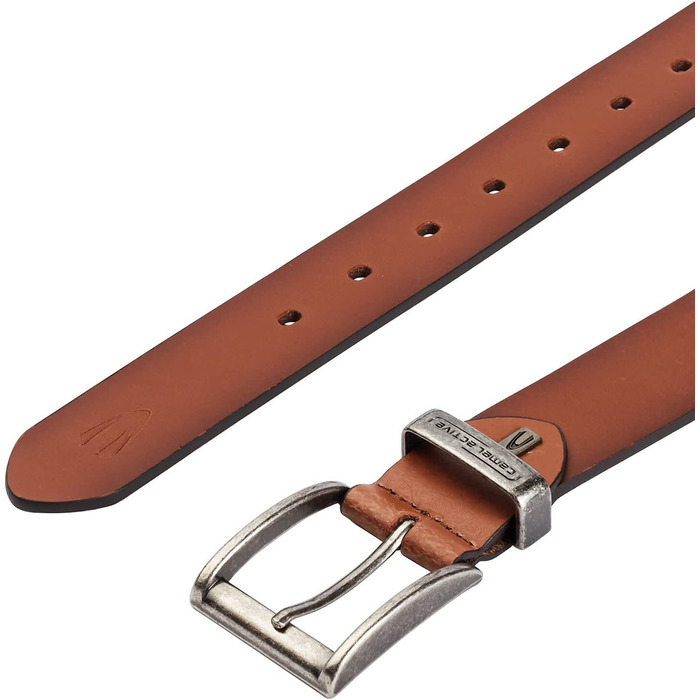 Чоловічий шкіряний ремінь camel active з натуральної шкіри, 3.5 см, колір коньячний, розмір 4XL — для джинсів та костюмів