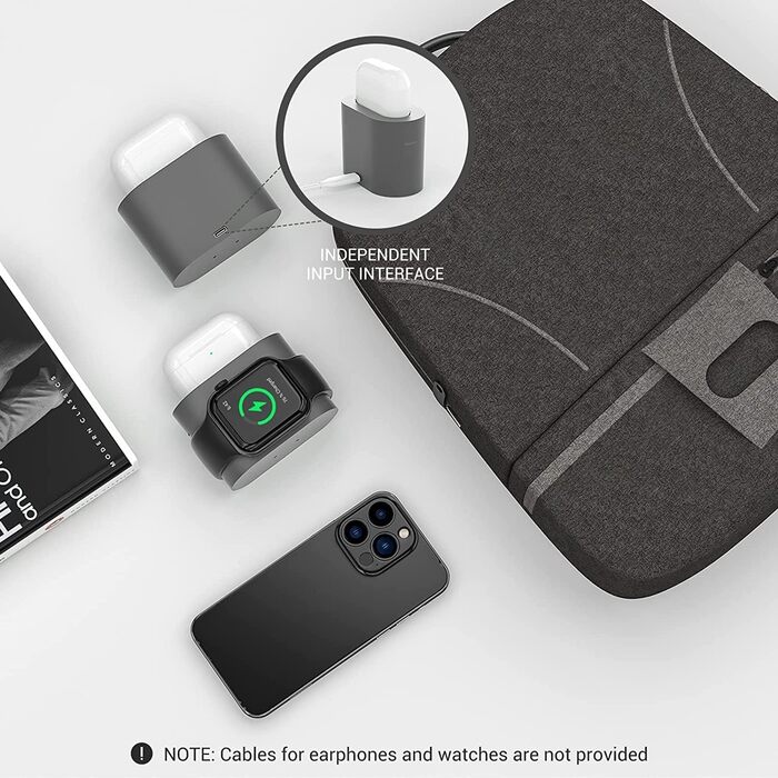 Бездротовий зарядний пристрій COLSUR 3 в 1: зарядка, нічник, будильник. Підтримка iPhone 16/15/14/13/12/11/X/8 Pro Max/Mini/Plus (Сірий)