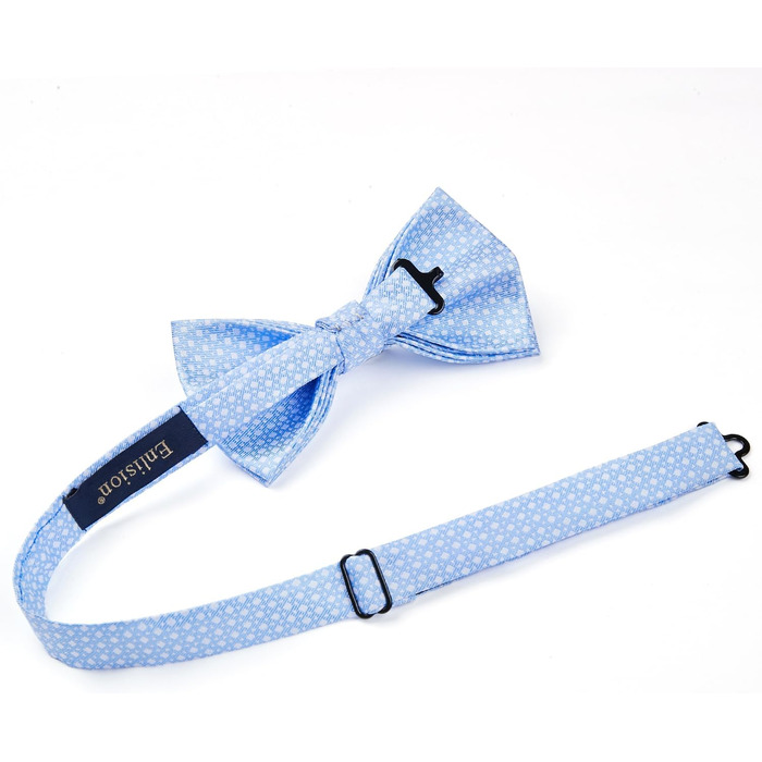 Краватка-метелик чоловіча Enlision з кишеньковим хустинкою - комплект для весілля, піджака, костюма, блакитний