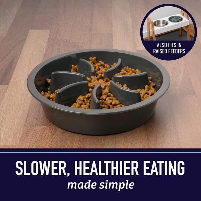 Миска для собак Leashboss Anti Sling Bowl - Лабіринт для повільного годування, сіра (2/4 чашки)