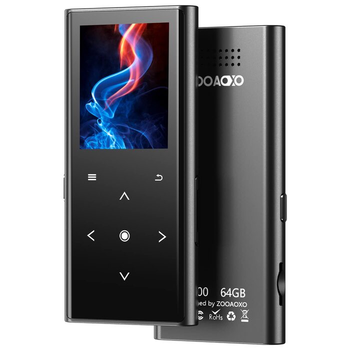 MP3-плеєр ZOOAOXO 64GB з Bluetooth 5.2, радіо, диктофоном та HiFi звуком
