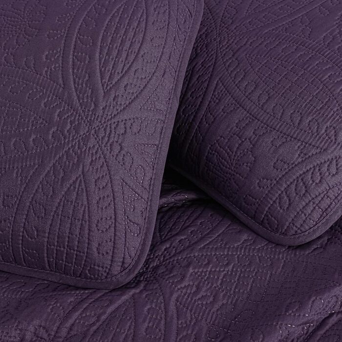 Chezmoi Collection Austin: Комплект з 3 великих пледів (Синьо-зелений) - Плед, Queen, Violett