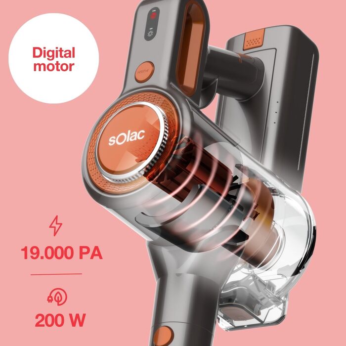 Електричний акумуляторний повітродув Solac Turbobat Digital Flex AE2515, 29.6V, 200W, металевий корпус, колір: мідний