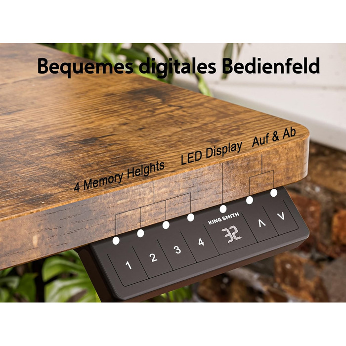 Electric Standing Desk with Drawers - Adjustable Height Desk for Home Office & Business | 120x60cm Rustic Brown