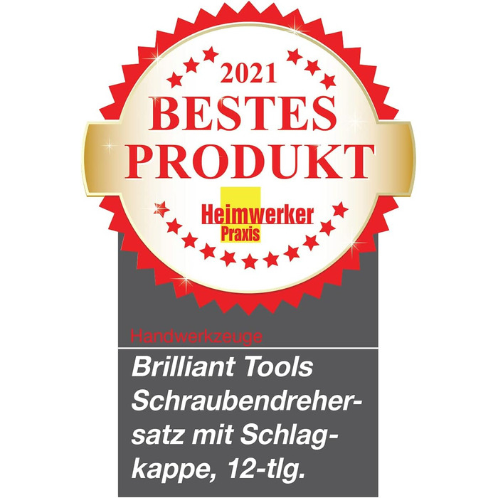 Набір ударних викруток BRILLIANT TOOLS BT034012, 12 шт, з ковпачком для ударів [KS TOOLS]